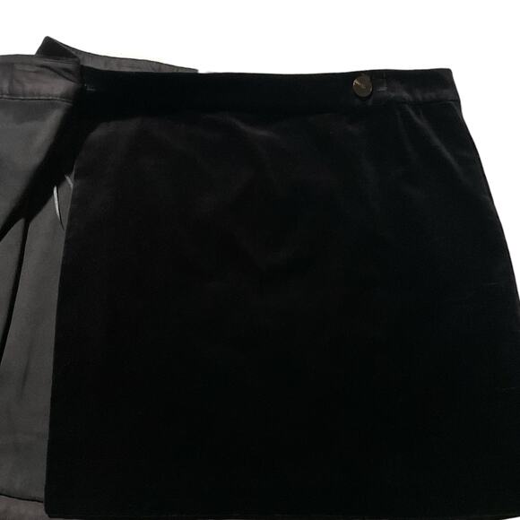 Theory Velvet Wrap Mini Skirt Black Size 14 - Picture 7 of 10